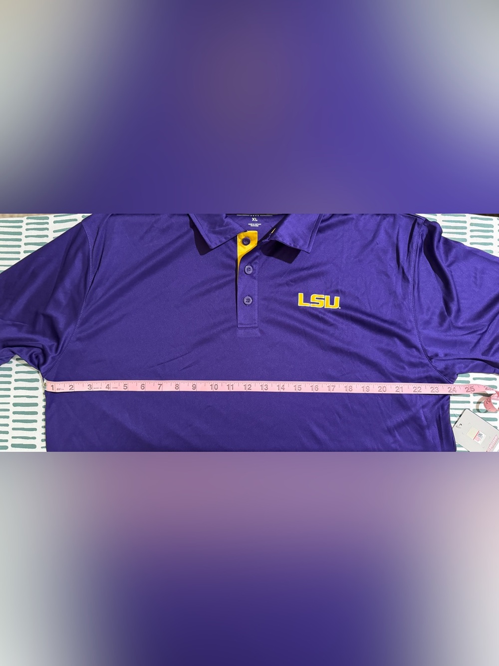 Colosseum LSU Purple Polo with Gold Accents - Picture 3 of 5